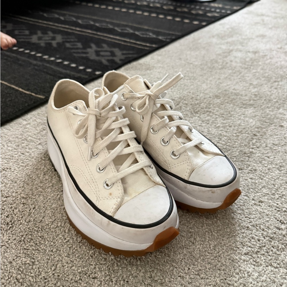 Converse Women's Off-White Platform Sneakers